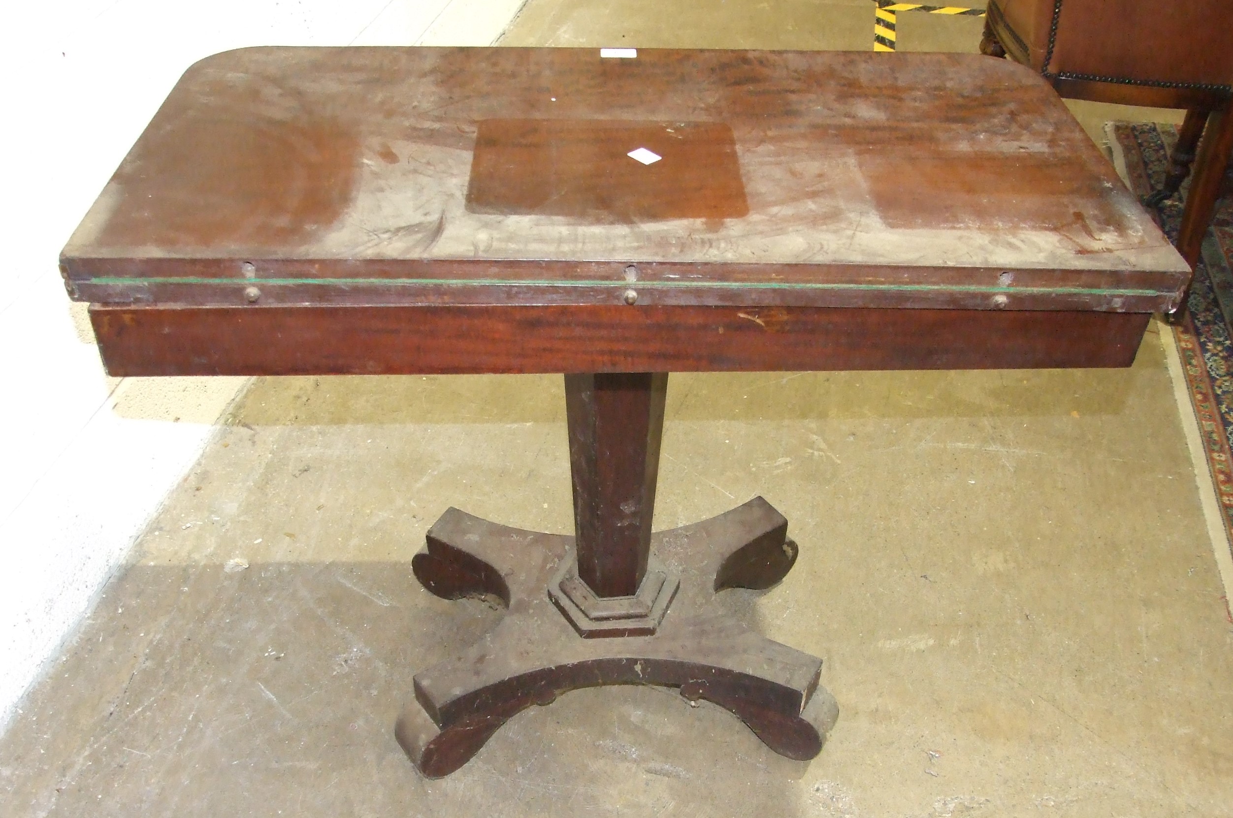 A Victorian mahogany fold-over card table, 91cm wide. - Image 3 of 3