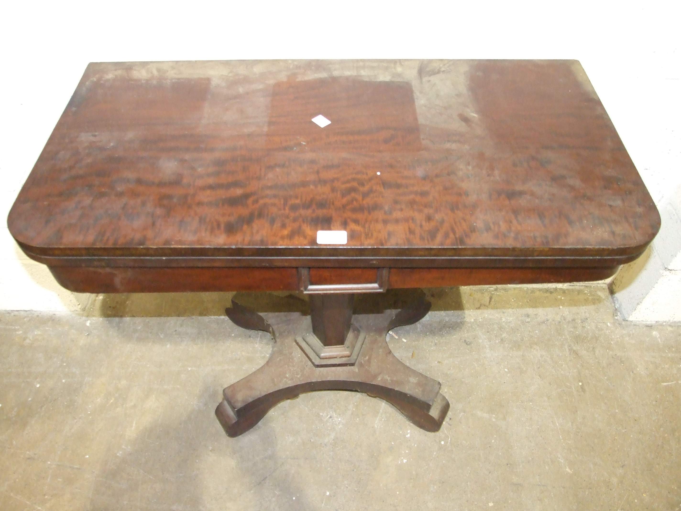 A Victorian mahogany fold-over card table, 91cm wide. - Image 2 of 3