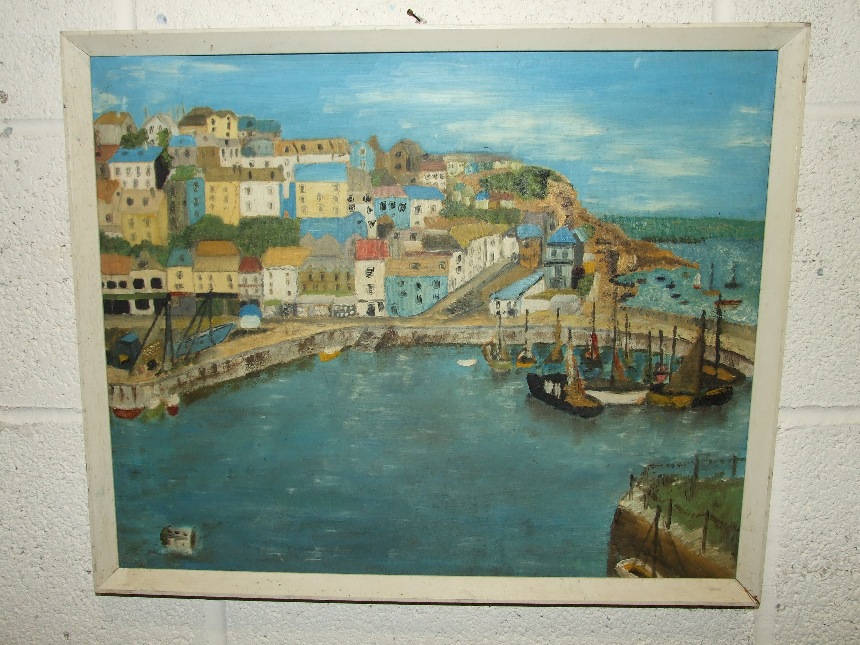 John Chancellor, A FISHING VESSEL BM128 OFF-LOADING ITS CATCH, WITH FIGURES ON QUAY, signed oil on - Image 2 of 2