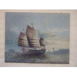 20th Century Chinese School A THREE-MASTED TRADING JUNK Unsigned gouache, 24 x 31cm and a companion,