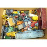 A collection of various play-worn Dinky and Matchbox diecast models.