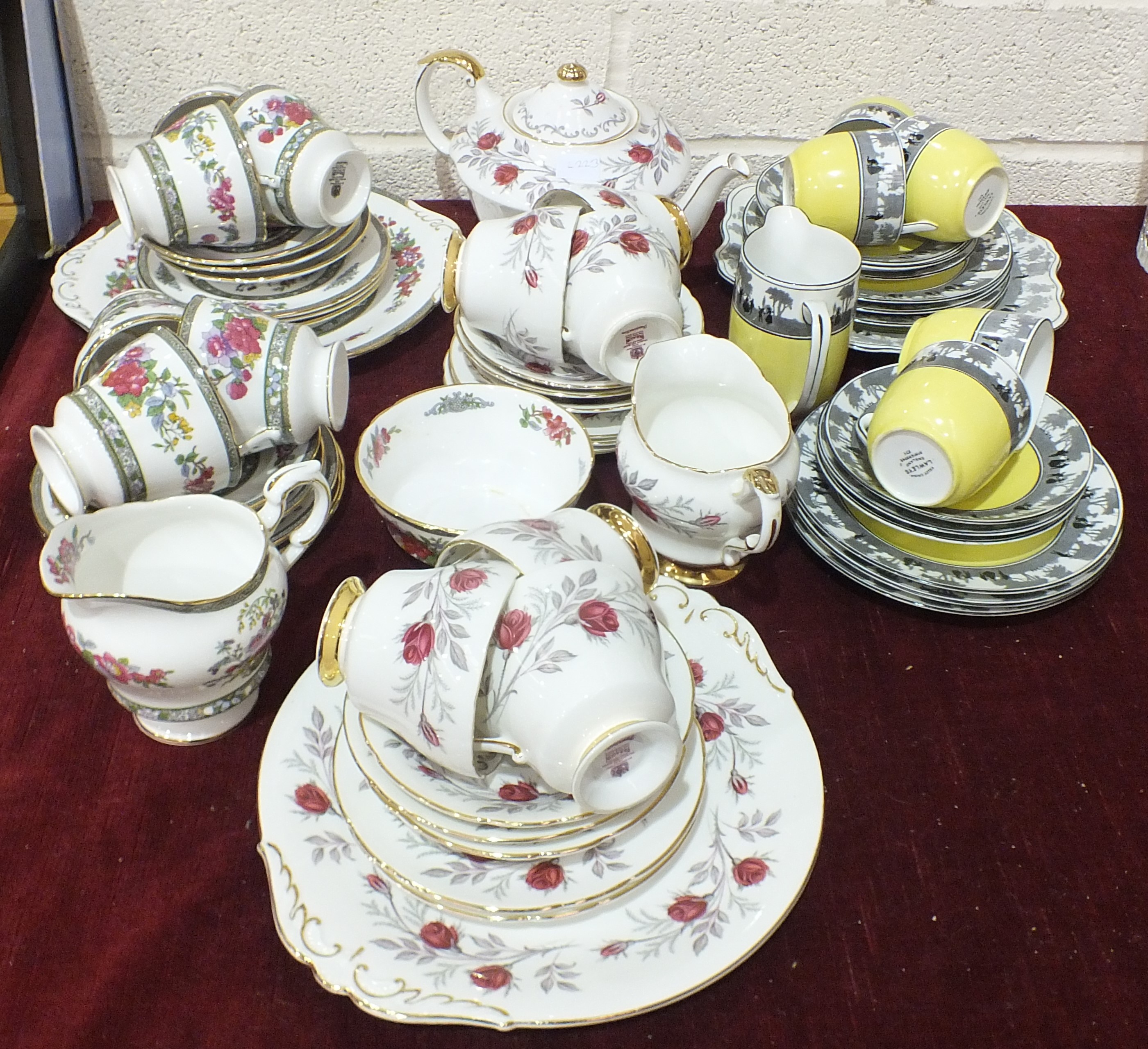 Twenty-one pieces of Paragon Fascination tea ware, nineteen pieces of Paragon Tree of Kashmir tea