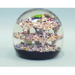 A Perthshire multi-coloured millefiori fountain triple-layer Aladdin's Cave-style paperweight.