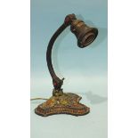 A vintage H G McFaddin & Co. 'Bellova' adjustable desk lamp, the shaped base with acorn and oak leaf