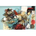 A quantity of costume jewellery, etc.