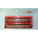 Rivarossi HO gauge, Pennsylvania coaches: 2736 Dining Car and 2735 Observation car, both boxed, (2).
