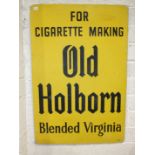 A tin single-sided advertising sign For Cigarette Making Old Holborn Blended Virginia, black letters