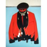 Two Royal Welch Fusiliers dress uniforms, comprising: jacket, waistcoat and trousers and a No.2