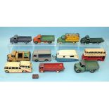 Dinky Toys: 29F Observation Coach, 29C Leyland Bus, 25V Refuse Wagon, 30V Electric Van and other