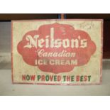 A painted tin advertising sign for Neilson's Canadian Ice Cream, 61 x 86cm.