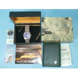 Rolex, a gentleman's Rolex Oyster Perpetual Date Just stainless-steel bracelet watch with automatic