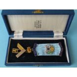 A Masonic 9ct gold Past Master's breast jewel for Lord Raglan Lodge No.3685, (Isle of Man), with