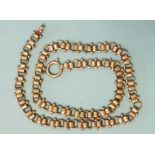 A Victorian silver necklace of textured links, 43cm.