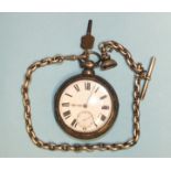 Charles Andrew, Grantham, a silver pair-cased open-face pocket watch with fusée movement, numbered