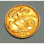 A 1903 half-sovereign.