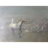 Humphrey (20th century) THE INELUCTABLE VESSELL 1969-1974 Mixed media surreal image of a horse