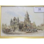 Francis P Baraud (1824-1901) NOTRE DAME, POITIERS Signed and titled watercolour, 11 x 16cm and a