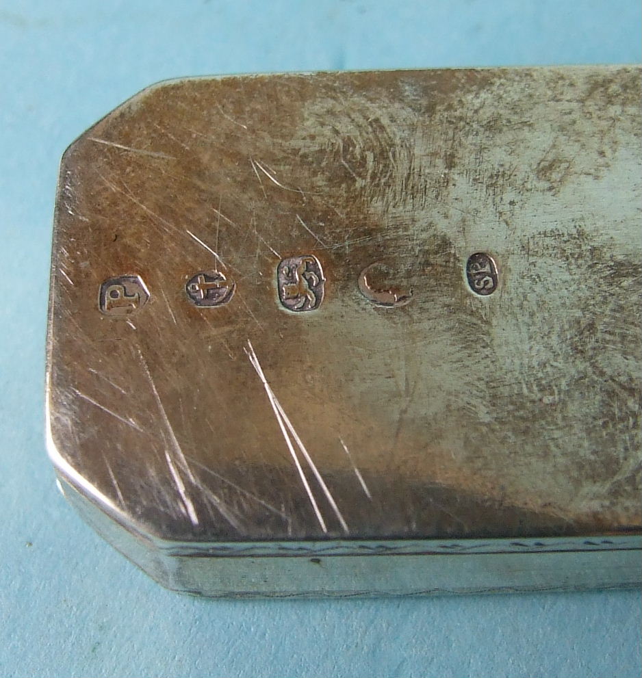 A Samuel Pemberton tooth-pick box of typical rounded oblong shape, with hinged bright cut lid, - Image 2 of 2