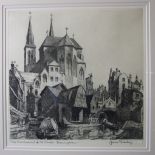 James Priddy RBSA (1916-1980), 'The Cathedral of St Chad, Birmingham', etching, signed and titled in