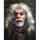 Robert Oscar Lenkiewicz (1941-2002) SELF PORTRAIT Oil on board, twice-signed in black and red and