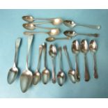 A collection of teaspoons and coffee spoons, various dates and makers, ___7.5oz.