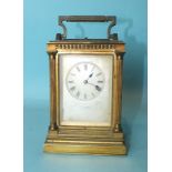 F W Clerke, Royal Exchange, a 19th century English repeating carriage clock, the colonnaded case