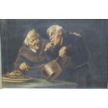 19th Century Continental School TASTING THE GRAVY, (two  monks, one holding a copper saucepan, the
