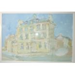 Derek Holland (1927-2014) HOTEL DE VILLE AT PONTRIEUX Signed gouache, dated '94, 36 x 54cm, titled