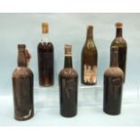 Berry Bros & Co, Chablis Sorelles 1934, (label damaged, mid-shoulder) and six other unlabelled
