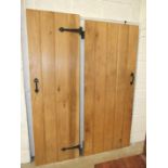 A well-constructed contemporary oak internal door with metal latch fitting and hinges, 200 x 84.