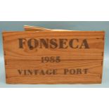 Fonseca Guimaraens vintage Port 1985, twelve bottles, in original wooden crate, (lid lacking), (12).