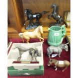 A Beswick horse model, 'Spirit of the Wind', Palomino gloss, another of a donkey, other horse models