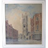 G N Bruton, 'St Stephens Church, Bristol', a signed watercolour, dated 1822, 41.5 x 37cm.