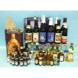 A collection of whisky and other miniatures, approximately 35, a Dimple Haig Gold Blend Scotch