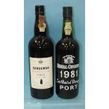 Sandeman vintage Port 1980, one bottle and Royal Oporto 1981 LBV, one bottle, (2).