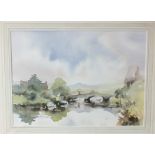 Marion Harbinson (20th century), 'River Dart, Totnes, a signed watercolour, 33 x 46.5cm, titled in