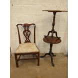 A late-19th century mahogany circular-top occasional table, on turned column and tripod support,