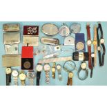 A Roamer gent's Shock-Resist steel-cased wrist watch, other wrist watches, cufflinks, etc.