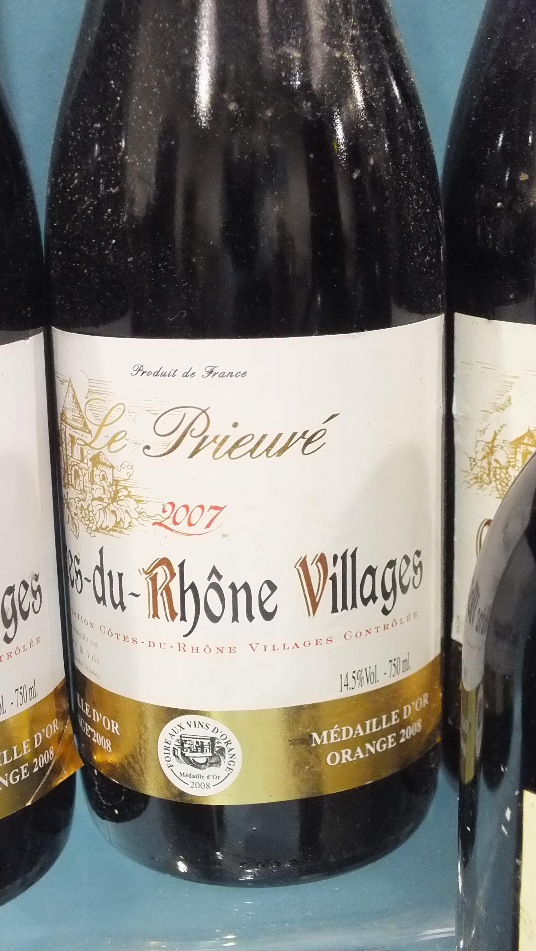 Chateau Rousset Caillau Bordeaux 2007, nine bottles and Côtes du Rhône Villages Le Prieure 2007, - Image 2 of 3