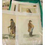 A collection of unframed prints and book plates, including fashion plates.