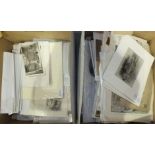 A large collection of unframed book-plate engravings of Devon and Cornwall.