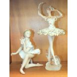 A Lladro figure of a ballerina, 17.5cm high and a limited edition TM Bolshoi Theatre ceramic