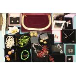 A gold-plated fringe necklace, boxed, and a quantity of costume jewellery by Joan Rivers, Vivant,