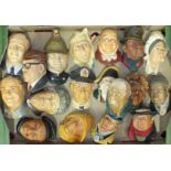 A collection of eighteen Bossons heads, comprising: nine Dickens characters, four Coronation