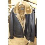 A reproduction leather aviators' jacket, labelled Aviation Co. Air Force Jkt Army style type B.3