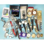 A collection of gents and ladies wristwatches, (af).