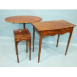 A Chippendale-style night table with candle stand, 28cm square, 61cm high, a mahogany single