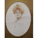 After Philip Boileau, an oval portrait of a young woman, print, signed, indistinctly-dated and