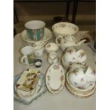 A collection of Royal Worcester Roanoke tea ware, 22 pieces, internal stain to teapot,