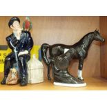 A Royal Doulton figure Shore Leave, HN2254, a Beswick Arab horse and a Beswick Arab horse's head